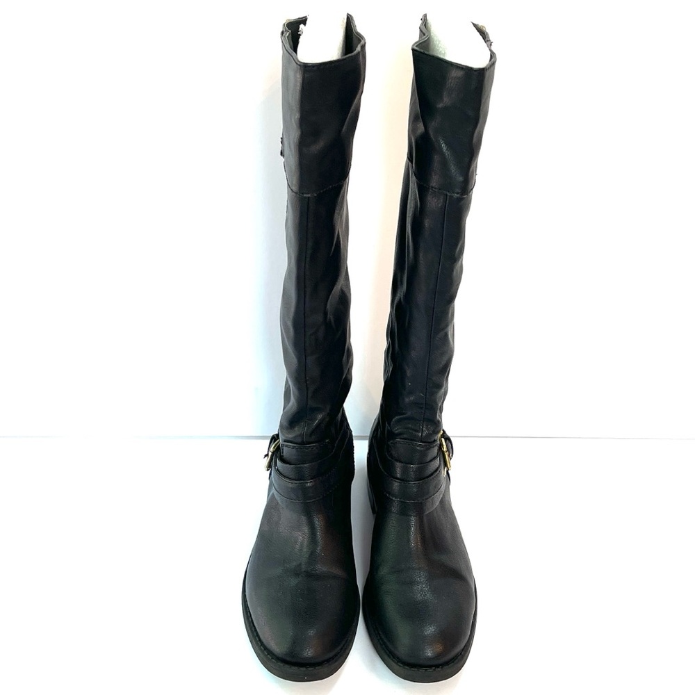 BLACK RIDING BOOTS WITH GOLD BUCKLE DETAIL - Picture 3 of 11
